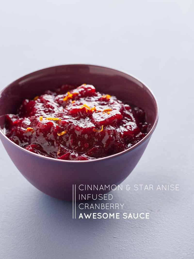 friendsgiving menu Cranberry sauce infused with cinnamon and star anise for friendsgiving