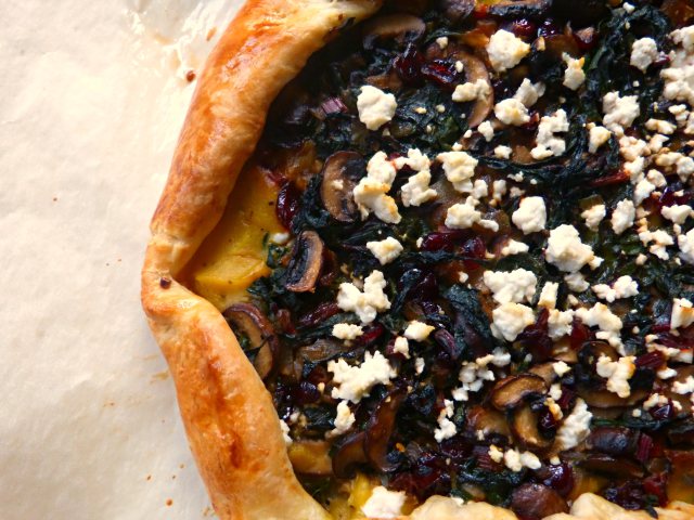 Savory Galette - Delicata Chard and Mushroom Galette