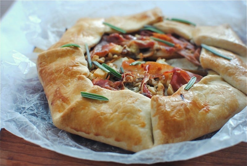 Savory Galette with Pear Walnut Butternut Squash and Blue Cheese