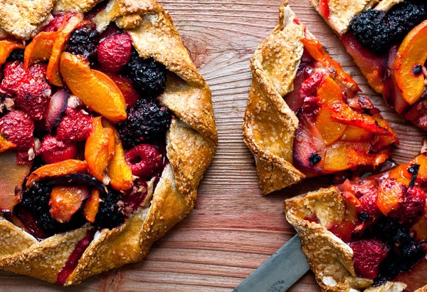 mixed fruit and hazelnut apricot galette