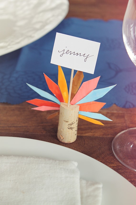 turkey feather place card