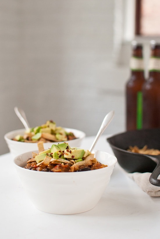 Butternut Squash Chipotle Chili with Avocado