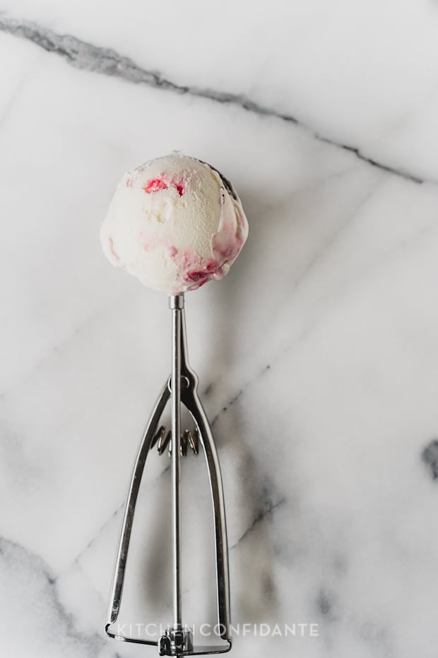 Cranberry almond swirl ice cream