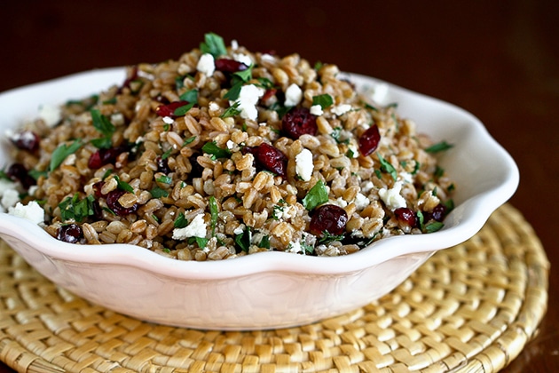 Farro Cranberry and Goat Cheese Salad