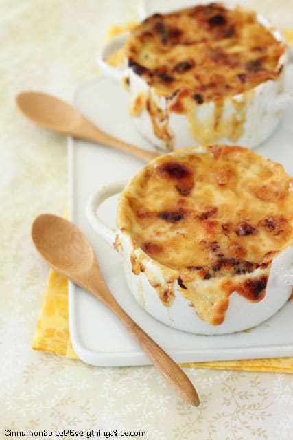 French Onion Butternut Squash Soup with Gruyere