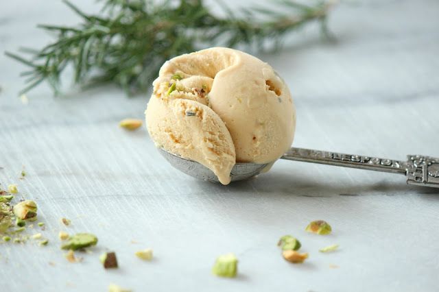 pistachio rosemary salted caramel ice cream