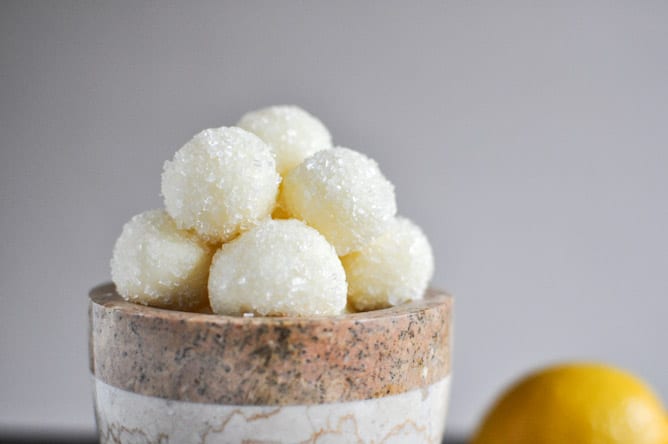 homemade truffles- Sparkly White Chocolate Lemon Truffles