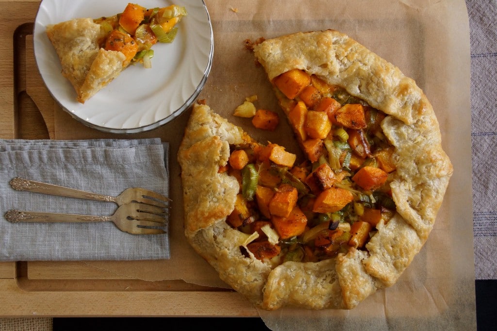 butternut squash leek and brie galette