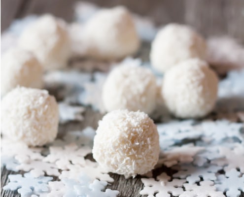 homemade truffles- coconut white chocolate truffles