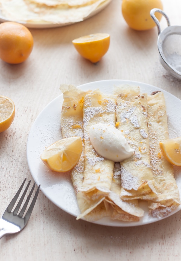 Sweet Crepe Recipes : crepes with whipped meyer lemon ricotta