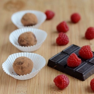 homemade truffles- raspberry chocolate truffles