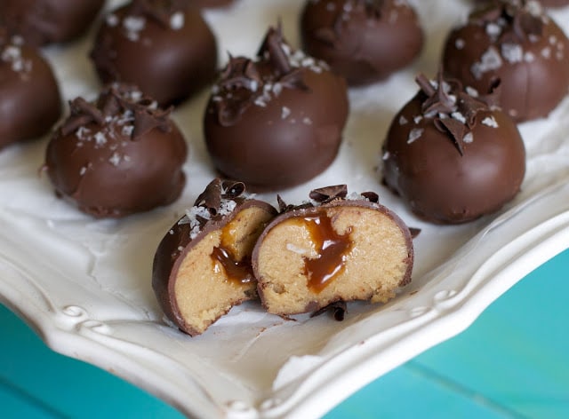 homemade truffles- salted caramel cookie dough truffles