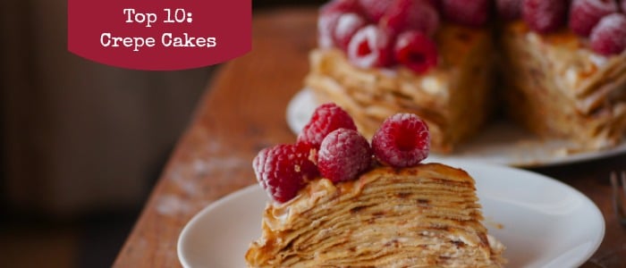 crepe cakes with raspberries