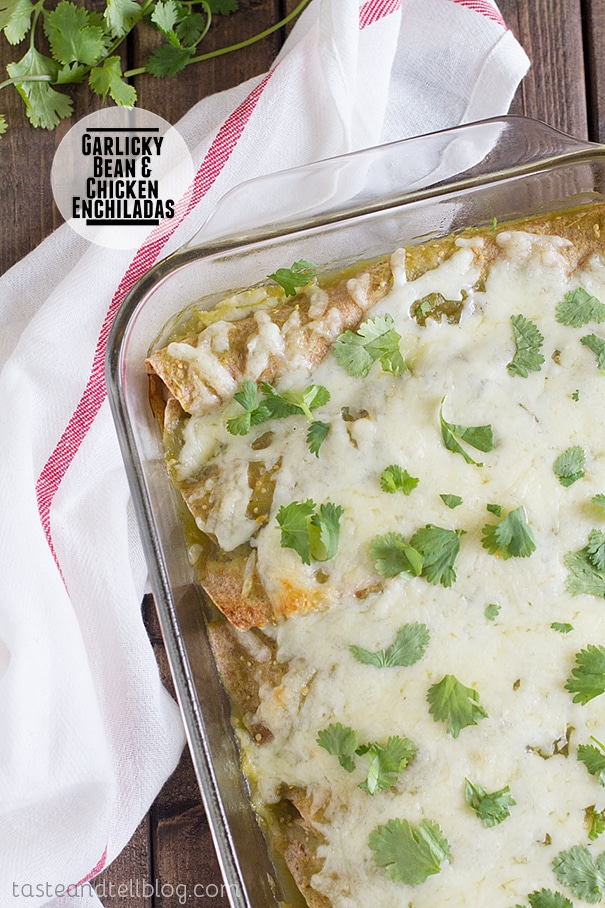 Enchilada Recipes : garlicky bean and chicken enchiladas