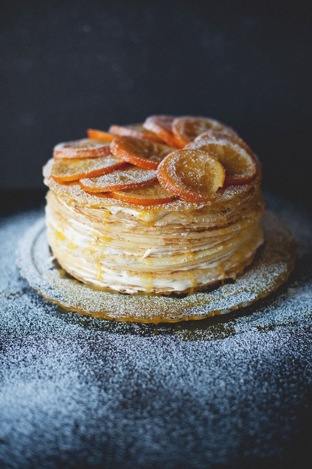 gluten free orange crepe cake