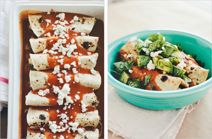 Vegetarian Enchilada Recipes : roasted zucchini black bean and goat cheese enchiladas