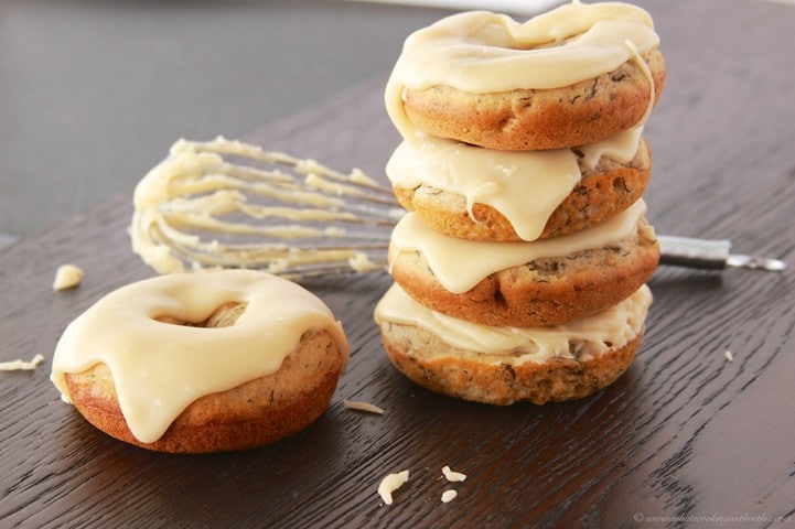 Baked Banana Bread Donuts with Browned Butter Glaze