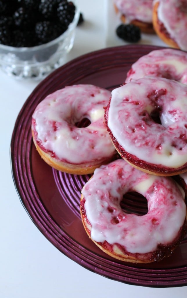 Blackberry Lemon Glazed Donuts