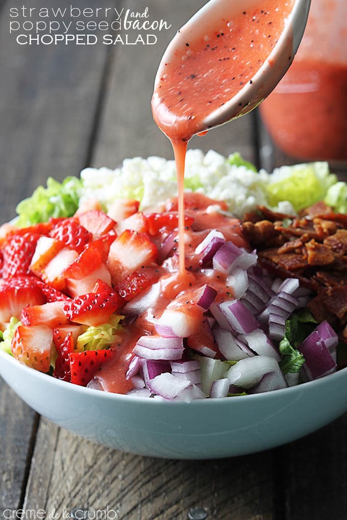 Easy Spring Dinner Ideas | Strawberry Poppyseed Bacon Chopped Salad