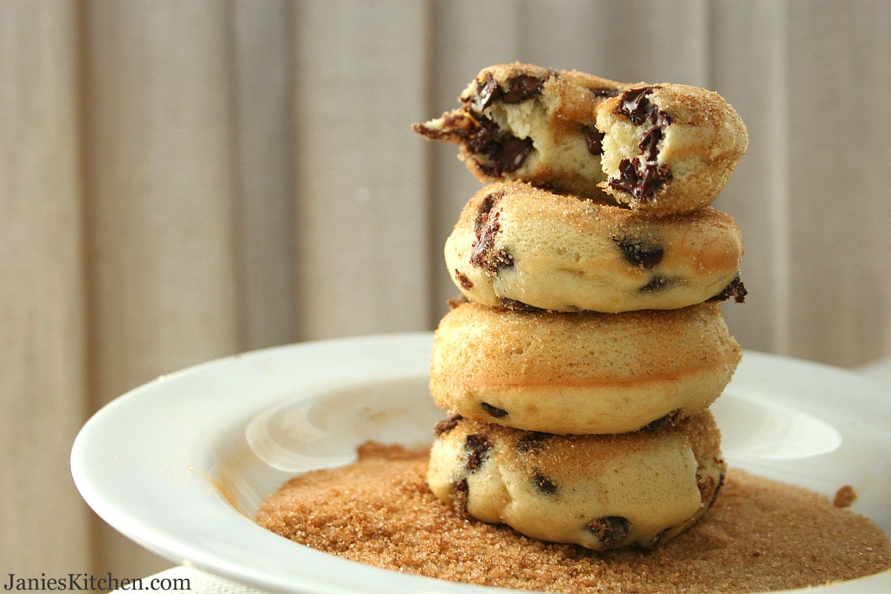 chocolate chip baked banana donuts