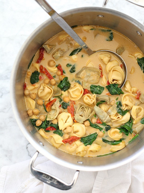 Artichoke Recipes : tortellini soup with artichokes