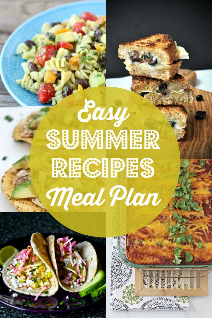 Easy Summer Recipes Meal Plan