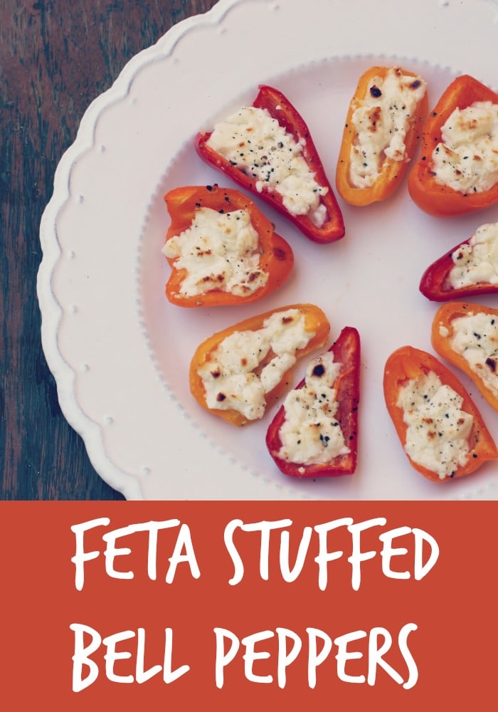 Feta Stuffed Bell Peppers- Easiest Appetizer Ever | Rainbow Delicious