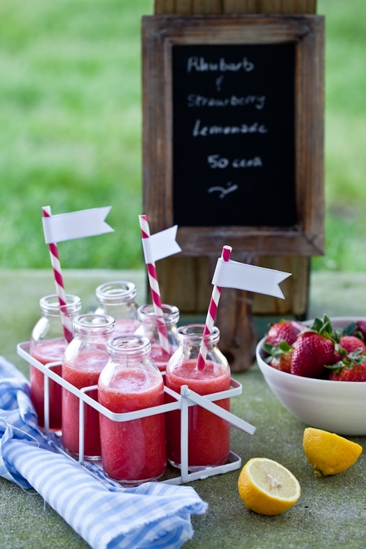 Strawberry Rhubarb Lemonade, unique lemonade recipe