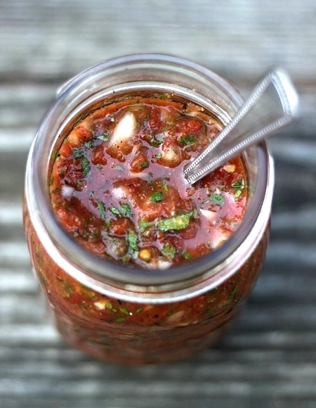 rustic roasted tomato salsa