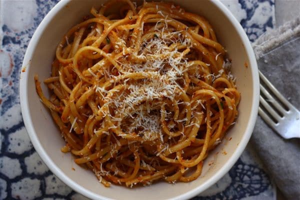 roasted red pepper pesto pasta