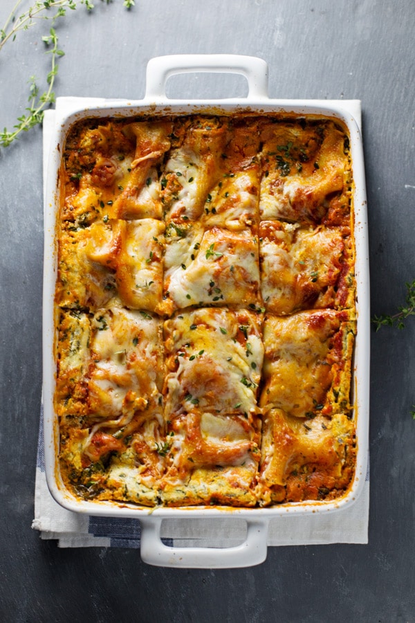 Fall Dinner Recipes : Skinny Spinach Lasagna + 4 other delicious recipes in this week’s Fall meal plan | Rainbow Delicious