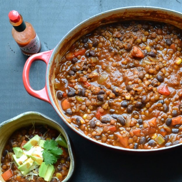 healthy dinner recipes: black bean and lentil chili + 4 other healthy dinner recipes in this week’s Winter meal plan | Rainbow Delicious
