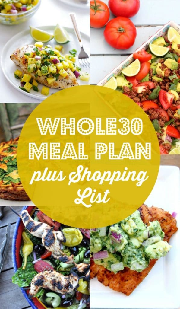 Whole30 Meal Plan plus Shopping List