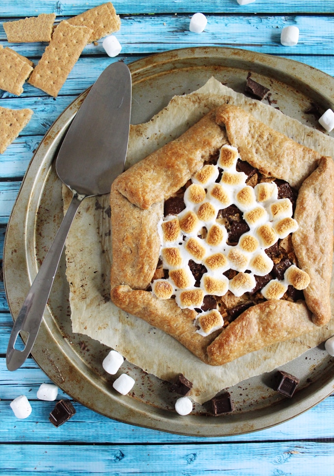 s'mores recipes : peanut butter smores galette