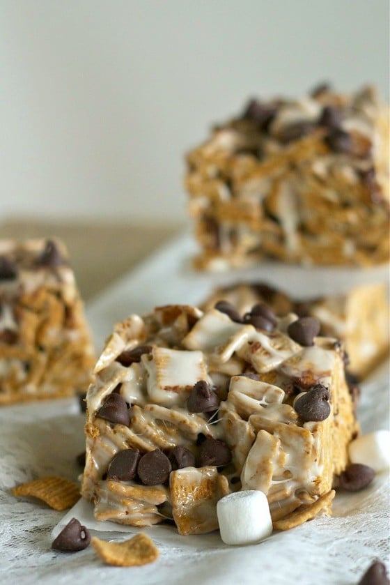 s'mores recipes : smores graham krispie treats