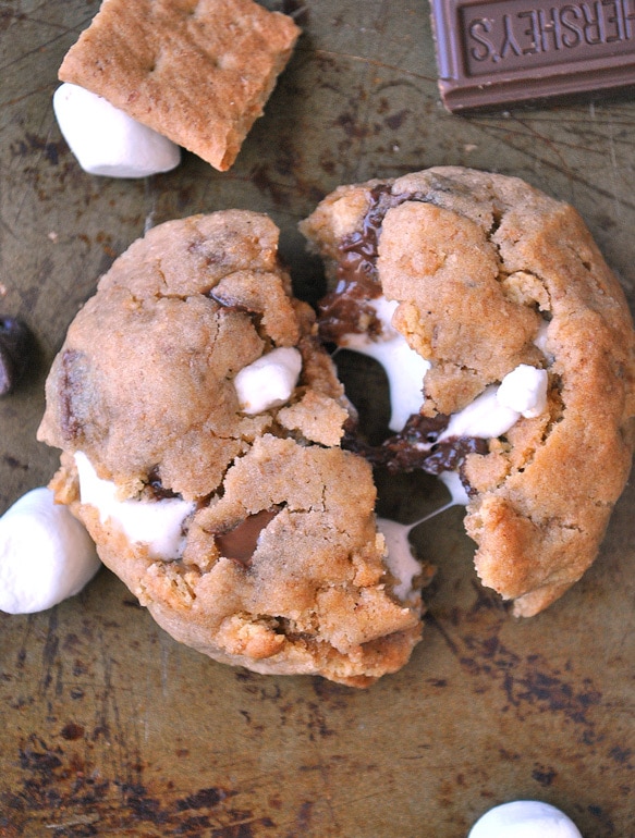 s'mores recipes : smores stuffed cookies