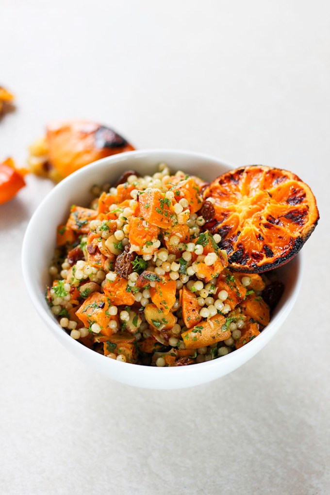 Israeli Couscous Salad with Burnt Citrus Dressing | 20 Amazing Citrus Recipes on Rainbow Delicious