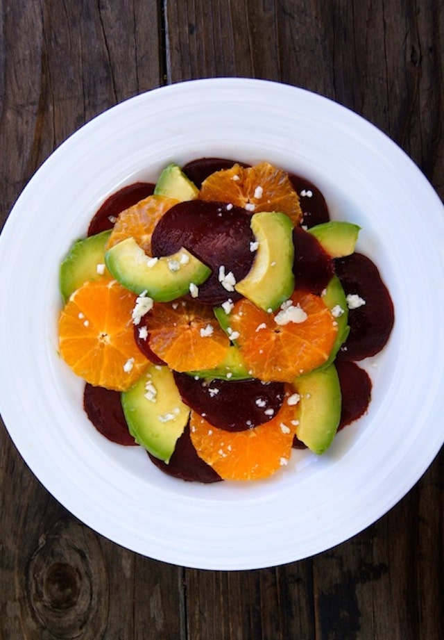 Healthy Dinner Recipes: beet, avocado and tangerine salad