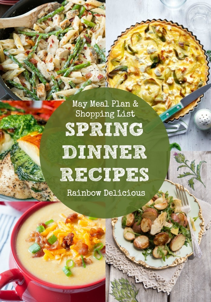 May Meal Plan & Shopping List SPRING DINNER RECIPES