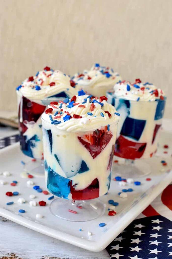 Patriotic Jello Cups - 4th of July Snacks