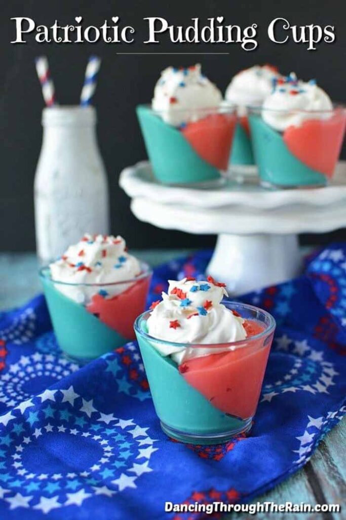 Patriotic Pudding Cups 4th of July Snacks
