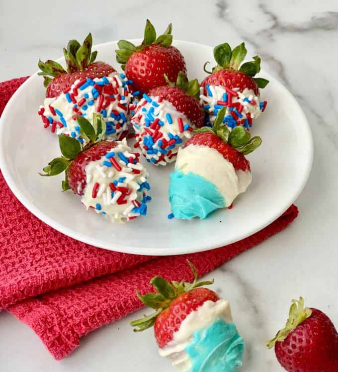 Red White and Blue Strawberries - 4th of July Snacks