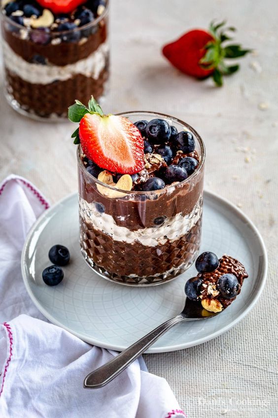 Chocolate Chia Pudding Trifle - Breakfast Parfaits