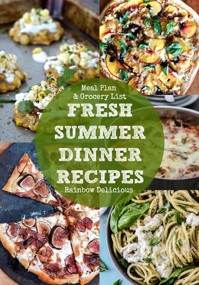 Fresh Summer Dinner Recipes | Meal Plan & Grocery List - Rainbow Delicious