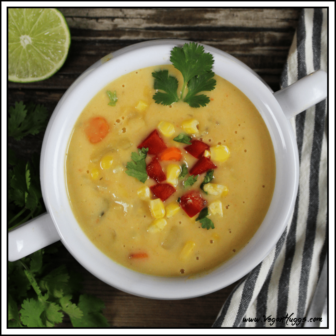 September Recipes Vegan Potato Leek Corn Chowder