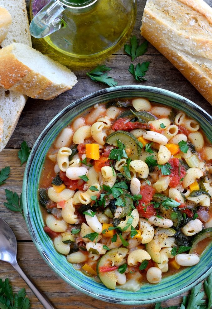 September Recipes Vegetarian Pasta Fagioli