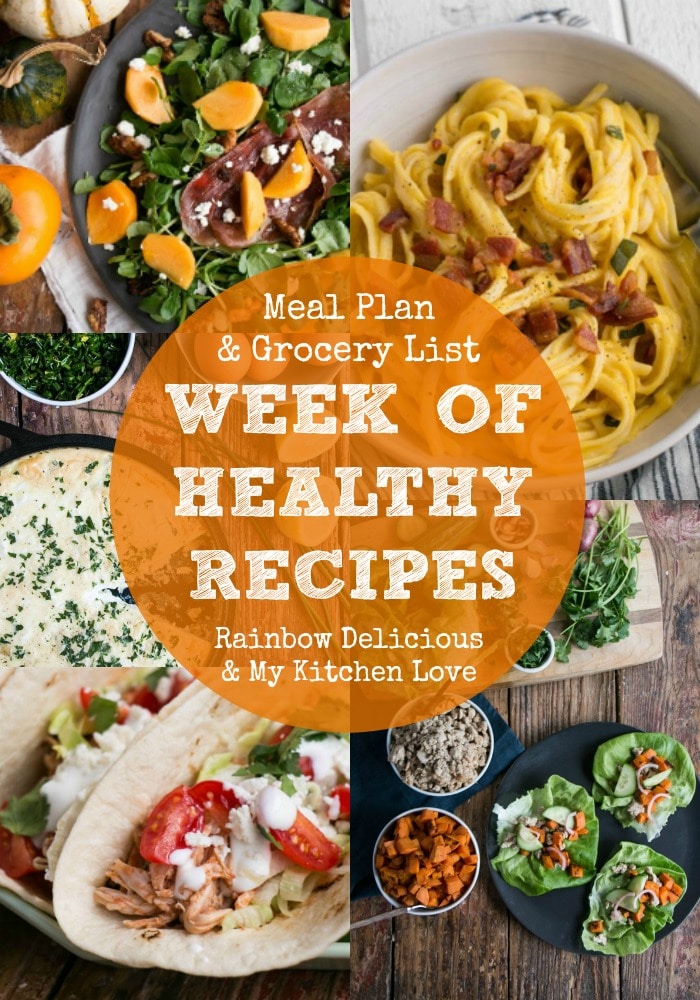 Healthy Weekly Meal Plan with My Kitchen Love Rainbow Delicious