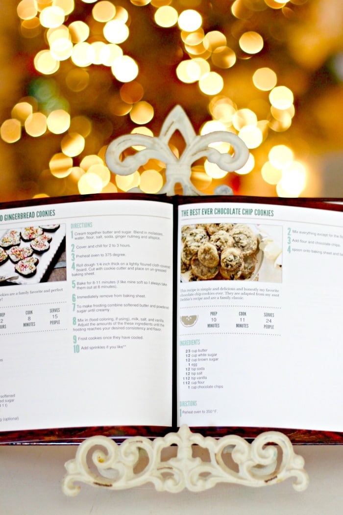 Personalized Holiday Gift Idea cookbook open