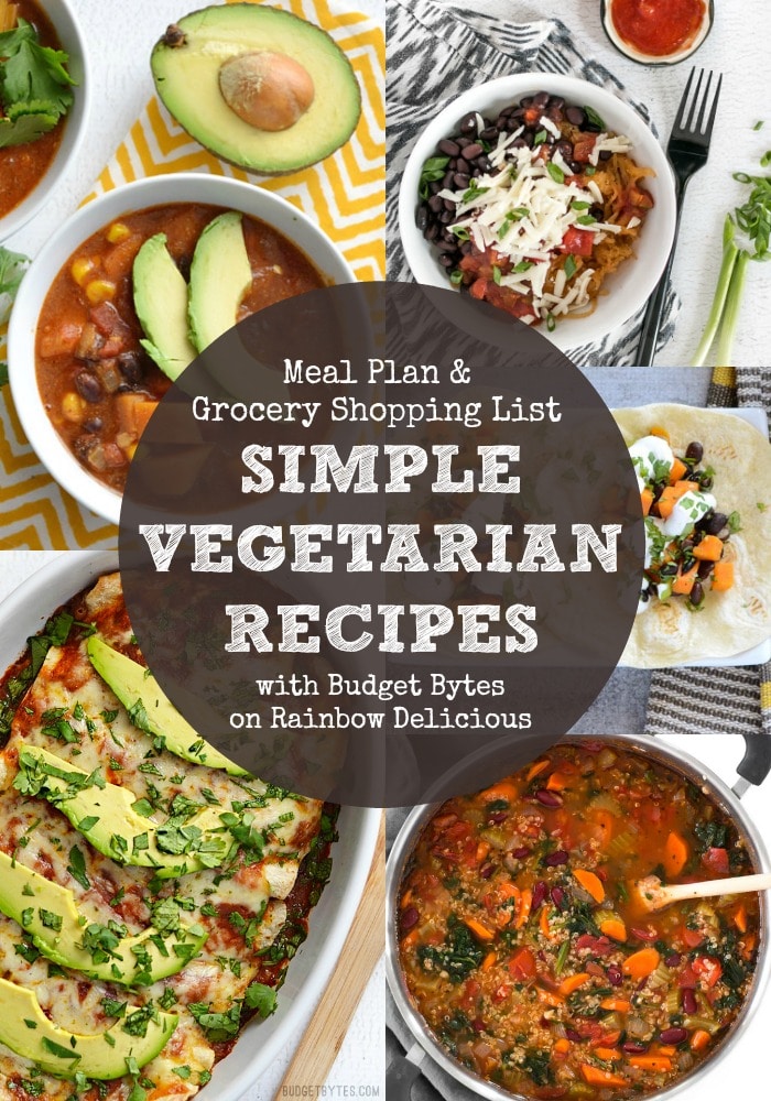 Simple Vegetarian Recipes Meal Plan with Budget Bytes on Rainbow Delicious