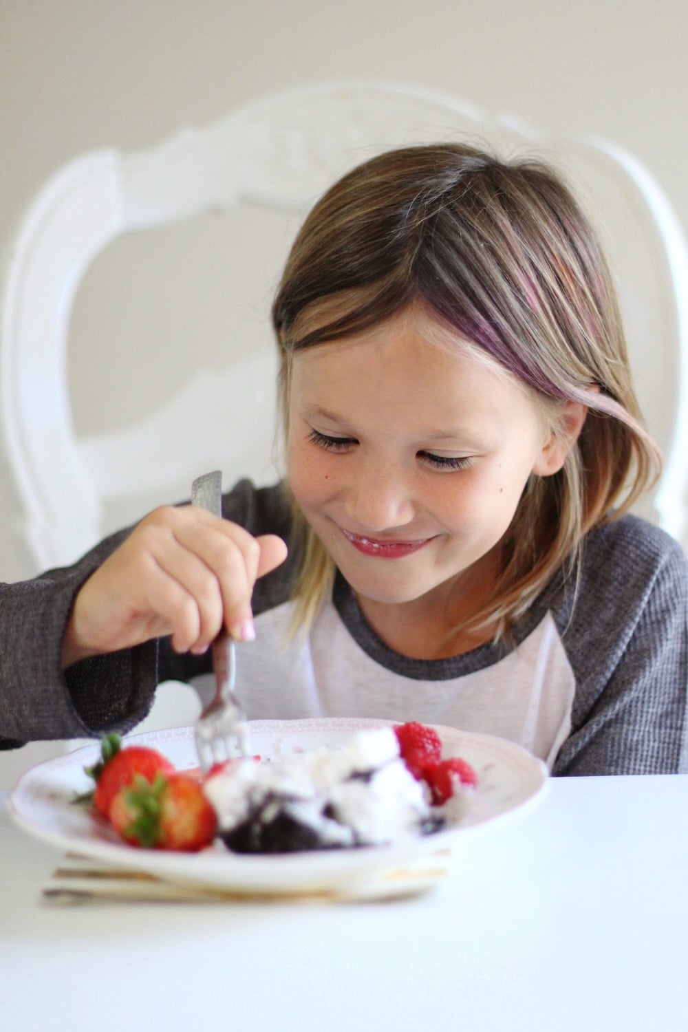 Berry OREO® Ice Cream Cake Recipe Enjoying the cake!